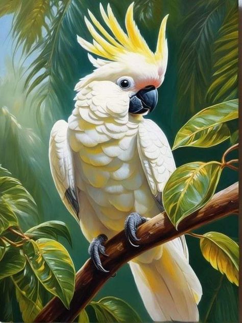 Cockatoo Illustration, Cockatoo Painting, Cockatoo Art, Beautiful Parrots, Cockatoo Bird, Parrot Drawing, Australian Parrots, Parrot Art, Parrot Painting