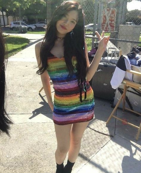 Seulgi Monster, Red Velvet Outfits, Redvelvet Kpop, Joy Instagram, Joy Rv, Joy Dress, Velvet Wallpaper, Red Velvet Joy, Rainbow Dress