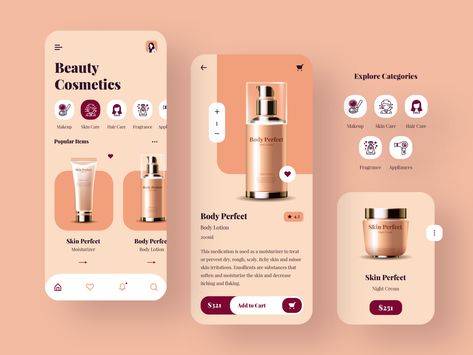 Beauty Design Graphic, Application Ui Design, Application Ideas, Beauty Web, Cosmetics Design, Makeup App, Beauty Apps, Ui Ux 디자인, App Design Layout