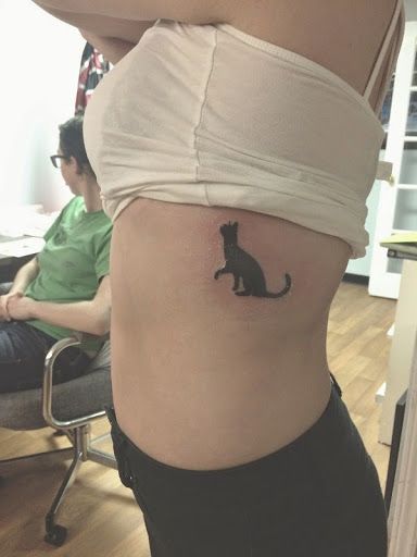 Kitty Tattoos, Cats Tattoo, Cute Cat Tattoo, 5 Cats, Ribcage Tattoo, Black Cat Tattoos, Cat Tattoos, Cat Tattoo Designs, Cute Tattoos For Women