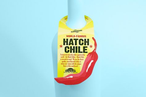 Chile Wine, Hatch Chile, Bottle Tags, Pop Design, Tag Design, Corporate Design, Mustard Bottle, Bottle Design, Custom Boxes