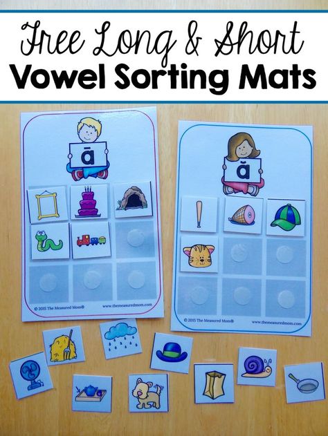 This short and long vowel activity is perfect for helping kids learn and distinguish different vowel sounds! Long Vowels Activities, Short And Long Vowels, Short Vowel Activities, The Measured Mom, Measured Mom, Vowel Activities, Sorting Mats, Long Vowel, Short Vowel Sounds