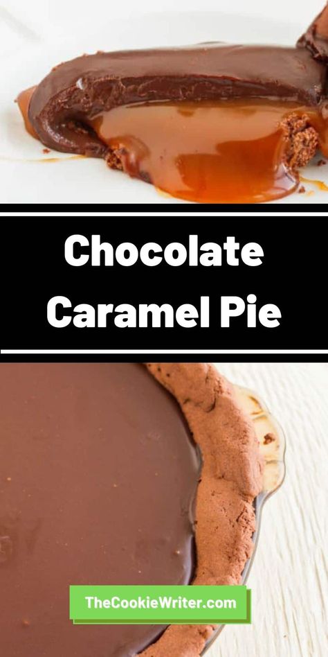 Chocolate Caramel Pie Chocolate Caramel Pie, Carmel Pie, Caramel Pie, Dark Chocolate Orange, Fudge Pie, Chocolate Pie Recipes, Caramel Fudge, Orange Caramel, Cooking Chocolate