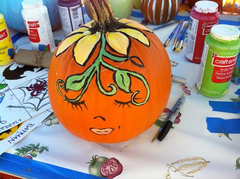 Fairy Pumpkin Painting, Pumpkin Fairy, Painted Pumpkins, A Pumpkin, Spooky Season, Acrylic Paint, Pumpkins, Halloween Decorations, Acrylic Painting