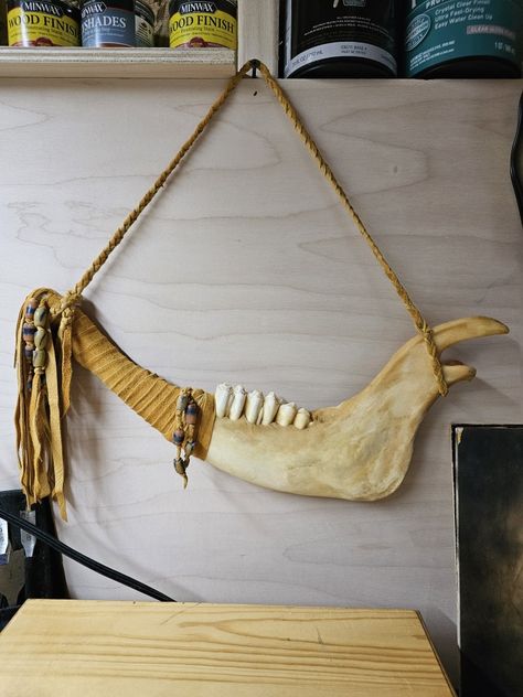 Diy Animal Bone Art, Deer Jaw Bone Art, Vulture Culture Art, Elk Jaw Bone Art, Coyote Skull Mount, Vulture Culture, Jaw Bone, Antlers, Bushcraft