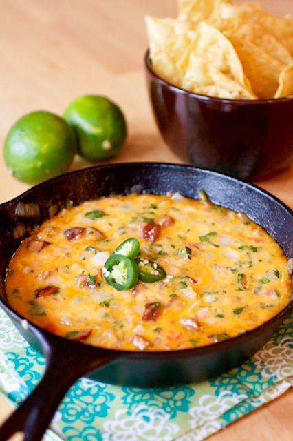 Quest Dip, Queso Fundido With Chorizo, Queso Fundido, Football Food, Starters Recipes, Iron Skillet, Melted Cheese, Appetizer Snacks, I Love Food