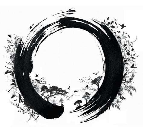 Karma Circle Tattoo, Karma Tattoo Design, Enso Tattoo, Circle Tattoo Design, Zen Tattoo, Karma Design, Karma Tattoo, Brush Tattoo, Circle Tattoo