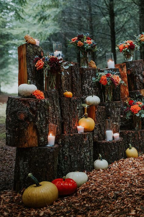 Rustic fall wedding with pumpkins: Kalina + Matthew Fall Themes, How To Dress For A Wedding, Fall Wedding Diy, Autumn Wedding Reception, Pumpkin Wedding, Wedding Decorations On A Budget, Romantic Ideas, Outdoor Fall Wedding, Wedding Aisle Decorations