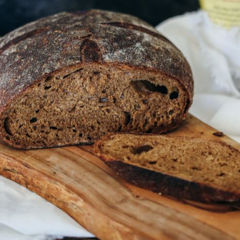 perfect every time. - Bread - Pumpernickel (No-Knead) Pumpernickel Bread Recipe Easy, Dark Bread Recipes, Pumpernickel Raisin Bread Recipe, Dark Pumpernickel Bread Recipe, Homemade Pumpernickel Bread, Sourdough Pumpernickel Bread Recipe, Caraway Rye Bread Recipe, Pumpernickel Bread Recipe, Artesian Bread