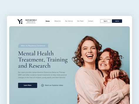 Mental Health Research Website Health Website Design Inspiration, Mental Health Website, Mental Health Website Design, Health Website, Mental Health Clinic, Psychology Research, Wellness Clinic, Dialectical Behavior Therapy, Homepage Design