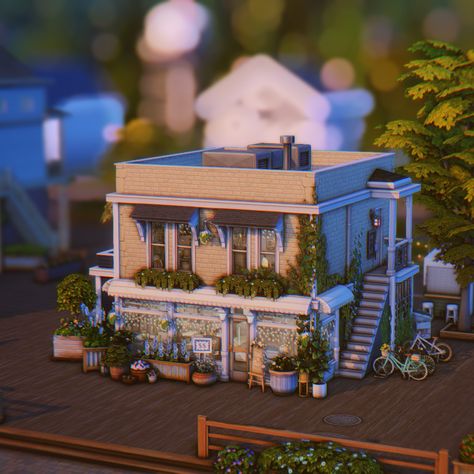 💍 jewelry store & workshop 💍 Sims Store Build, Sims 4 Workshop, Sims 4 Retail Store Ideas, Sims 4 Retail Store Build, Sims 4 Store Build, Store Sims 4, San Sequoia, Sims Lots, Sims 4 Cottage