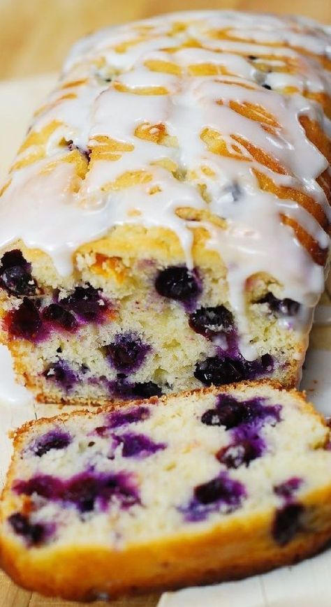 Blueberry Lemon Bread, Breakfast Blueberry, Lemon Blueberry Bread, Lemon Bread, Blueberry Bread, Lemon Glaze, Lemon Blueberry, Glaze, Lemon