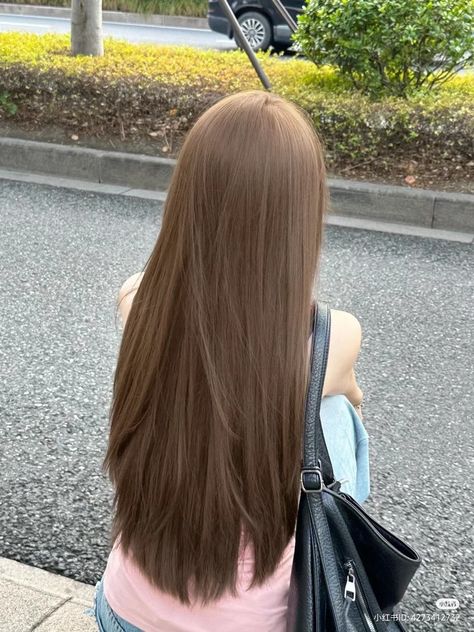 #hair #shinyhair #glasshair #haircare #straighthair #girly Ash Hair Color Brown, Hair Colors Korean, Long Hair Aesthetic Girl, Hair Color For Pale Skin And Brown Eyes, Neutral Light Brown Hair, Hair Vision Board, Cool Brown Hair Color, Hair Color Korean, Long Light Brown Hair