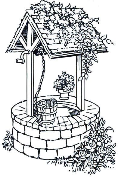 Cool Illusions, Adult Coloring Designs, Detailed Coloring Pages, Art Painting Gallery, Rock Ideas, Landscape Drawings, Mini Drawings, Wishing Well, Hippie Art