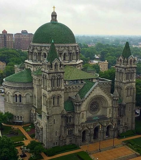 St. Louis Cathedral Basilica Cathedral Basilica St Louis, Belleville Illinois, St Louis Cathedral, Cathedral Basilica, Cathedral Architecture, Saint Peter, Christ The King, Religious Architecture, Cathedral Church