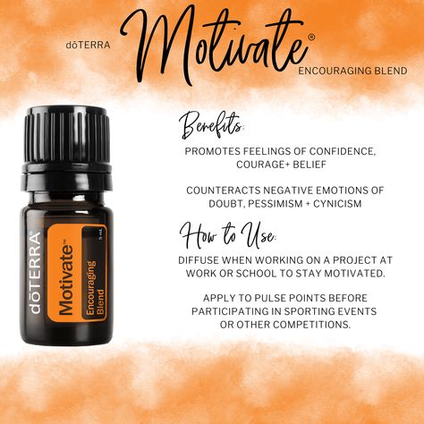 Doterra Motivate, Doterra Blends, Get It Done, Order Here, Oil Uses, Essential Oil Uses, Doterra Essential Oils, Negative Emotions, Essential Oils Aromatherapy