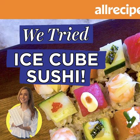 Sushi Ice Cube Tray, Sushi In Ice Cube Tray, Ice Cube Tray Sushi, Ice Cube Sushi, Cube Sushi, Sushi Recipes For Beginners, Ice Cube Tray Hacks, Sushi Style, Make Sushi