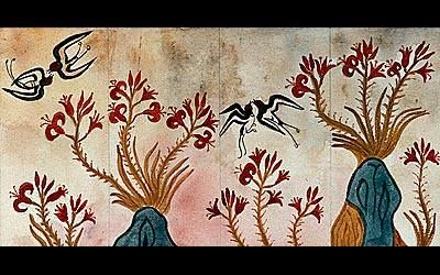 Ancient frescos ..  Santorini Minoan Art Wall Paintings, Mycenaean Pottery, Minoan Civilization, Bronze Age Civilization, Minoan Art, Kiki Smith, Istoria Artei, Ancient Paintings, Greek Design