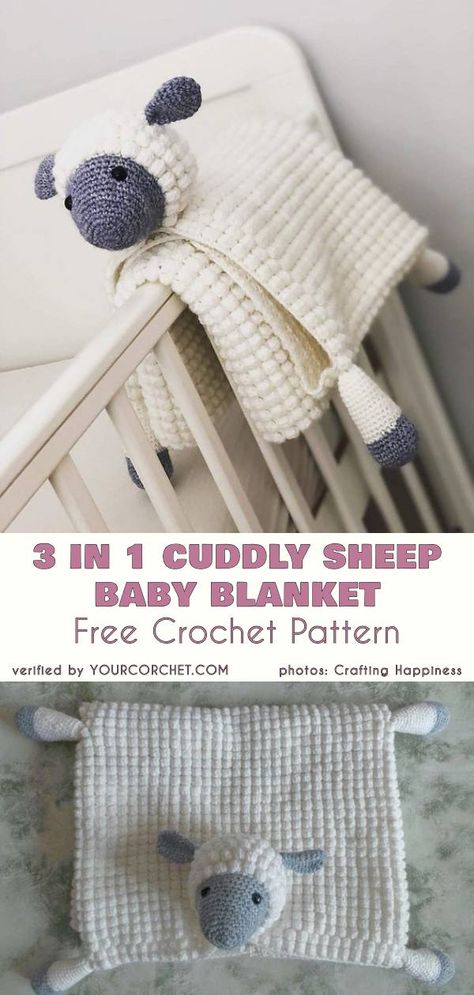 3-in-1 Cuddly Sheep Baby Toy Pram Blanket Free Crochet Pattern #babyshowerideas #babyshower #babyroom #pramblanket #amigurumi #freecrochetpatterns Baby Stroller Toys, Diy Crochet Patterns, Crochet Sheep, Pram Toys, Pram Blanket, Crochet For Beginners Blanket, Haken Baby, Neutral Colours, Baby Diy