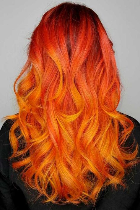 Coolest Looks for Ombre Hair for Those Who Want a Fun New Style ★ See more: http://lovehairstyles.com/ombre-hair-looks/ Ombre Hair, The Back, Hair Color, Orange, Red, Hair, Color, Hair Colour