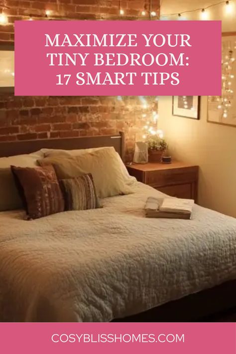 Living in a cozy space? Transform your tiny bedroom into a stylish retreat with these 17 creative tips! From clever under-bed storage solutions to brightening your decor with bold colors, learn how to make a big impact in your small sleep area. Discover ideas for organizing your essentials while keeping the room functional and fun. Building a welcoming space doesn’t have to be complicated; these simple changes will help you unlock the full potential of your small bedroom. Start making delightful changes today! Big Bed In Small Room, Small Bedroom Big Bed Ideas, Small Bedroom Big Bed, Big Bed Ideas, Bedroom Big Bed, Apartment Ideas Living Room, Bedroom Big, Small Bedroom Inspiration, Ideas For Organizing