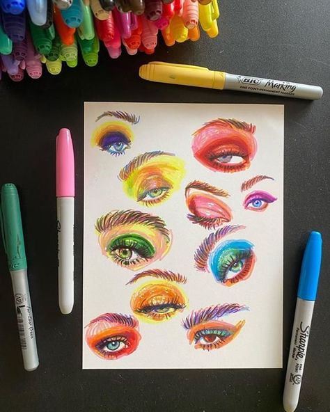 Computer Sketch, Eyeshadow Inspiration, Sharpie Drawings, Markers Drawing Ideas, Importance Of Art, Pen Art Work, Paint Drawing, What Is An Artist, Pen Art Drawings