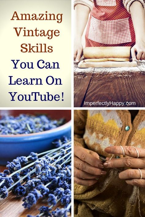 You can learn some amazing vintage skill right on YouTube. Homesteading, cooking, knitting, herbal remedies, gardening and more. Pioneer skills at your fingertips. Happy Homemaking, Homesteading Diy, Homesteading Skills, Living Vintage, Emergency Preparation, Homestead Survival, Emergency Prepping, Survival Food, Skills To Learn