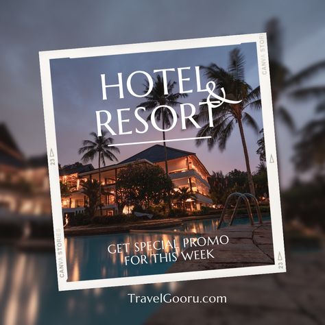 Hotel Poster Design Creative, Hotel Graphic Design Social Media, Luxury Hotel Social Media Design, Hotel Social Media Post Design, Hotels Creative Ads, Hotel Ads Design, Hotel Ads Creative, Resort Social Media Post, Hotel Promotion Design