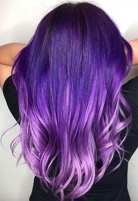 63 Purple Hair Color Ideas to Swoon over: Violet & Purple Hair Dye Tips Violet Purple Hair, Permanent Purple Hair Dye, Purple Hair Dye, New Trendy Hairstyles, Purple Hair Color Ideas, Blue Grey Hair, Violet Hair Colors, Purple Hair Color, Light Purple Hair