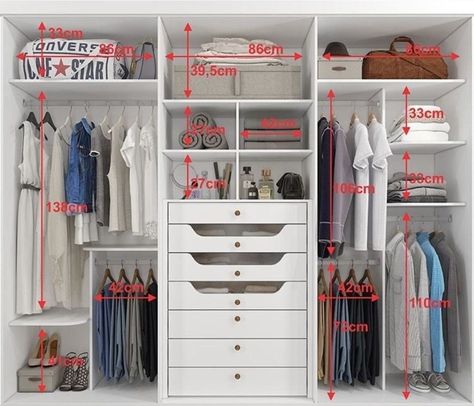 Cabnit Design Ideas, His And Hers Closet Layout, Clothes Closet Design, Wardrobe Internal, Wardrobe Internal Design, Closet Design Plans, Closet Planning, Walking Closet, Dream Closet Design