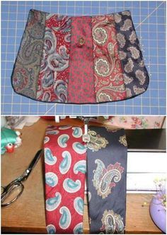 Stylish Necktie School Bag Neck Tie Projects, Necktie Purse, Diy Necktie Projects, Mens Ties Crafts, Necktie Quilt, Necktie Crafts, Tie Ideas, Repurposing Ideas, Old Ties