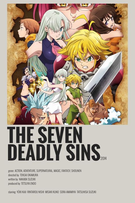 Printables Anime, Anime Polaroid, Tecno Spark 10, The Seven Deadly Sins, Anime Printables, Anime Titles, Anime Poster, Seven Deadly Sins Anime, Seven Deadly Sins