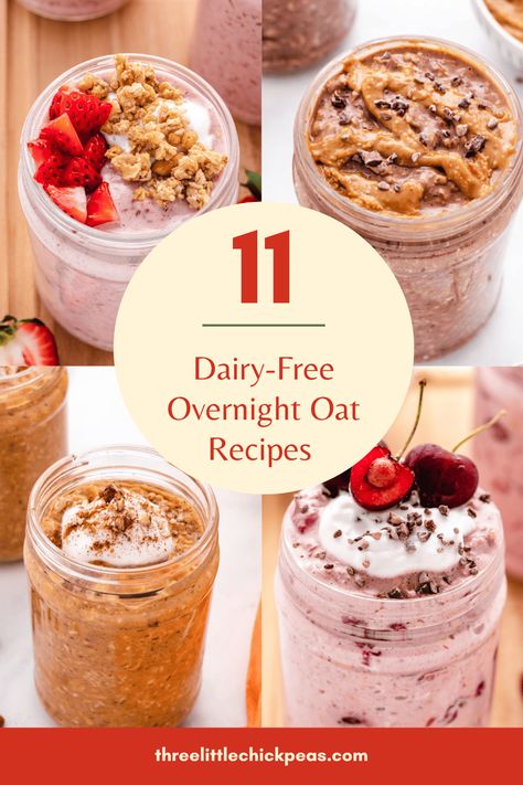 Whether you’re new to overnight oats or just looking for more inspiration, we’ve got 11 dairy-free oatmeal flavors for you to try. Enjoy them as a ready-made cold breakfast for those busy mornings. Gluten Free Overnight Oats, Dairy Free Overnight Oats, Overnight Oat Recipes, Cold Breakfast, Oatmeal Flavors, Oatmeal With Fruit, Oat Recipes, Vegan Overnight Oats, Oat Recipes Healthy