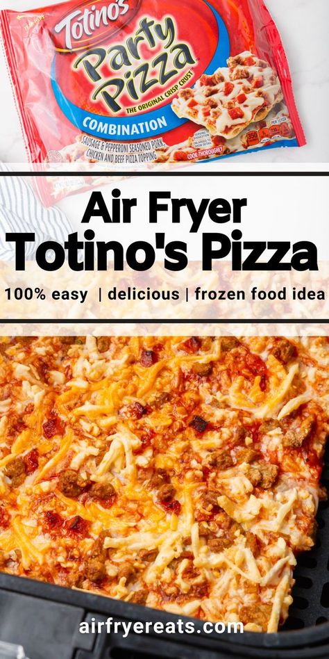 Tostitos Pizza In Air Fryer, Air Fryer Totinos Pizza, Frozen Pizza Air Fryer, Airfryer Frozen Pizza, Pizza Air Fryer Recipes, Totinos Pizza Air Fryer, Air Fryer Meals For Kids, Air Fry Frozen Pizza, Air Fry Pizza