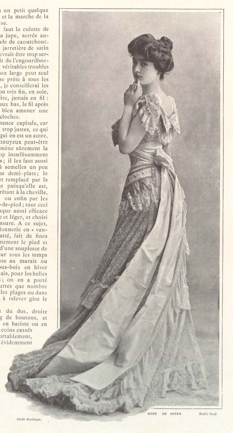 Pages from Les_Modes___Sept 1901_Plate3 1900 Fashion Women, Edwardian Gowns, 1900 Fashion, Istoria Artei, 1900s Fashion, Portrait Vintage, 20th Century Fashion, Gibson Girl, Antique Clothing