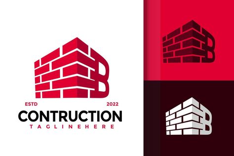 Letter B Brick Contruction Logo Design Vector Template Brick Logo Design, Brick Logo, Islamic Interior, Islamic Interior Design, Puzzle Logo, Design With Letters, Brick Companies, Urban Logo, Motion Logo