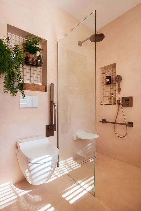 Modern Accessible Bathroom, Bathroom Shower Seat, Accessibility Bathroom, Universal Bathroom Design, Small Accessible Bathroom, Accessible Bathrooms, Accessible Interior Design, Shower Room Design, Ada Bathroom Design