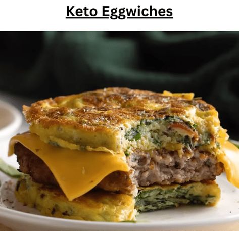 Keto Eggwiches - EASY KETO RECIPES Keto Eggwiches, Low Carb Breakfast Sandwich, Ketone Recipes, Free Keto Meal Plan, Breakfast Routine, Classic Breakfast, Protein Packed Breakfast, Sausage And Egg, Low Carb Breakfast