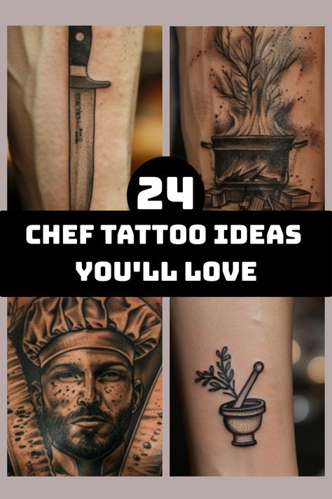 Cute Food Tattoos, Food Logos Design, Chef Tattoo Design, Chef Tattoo Ideas, Culinary Tattoos, Chef Tattoo, Food Tattoos, Chef Inspiration, Ink Inspiration