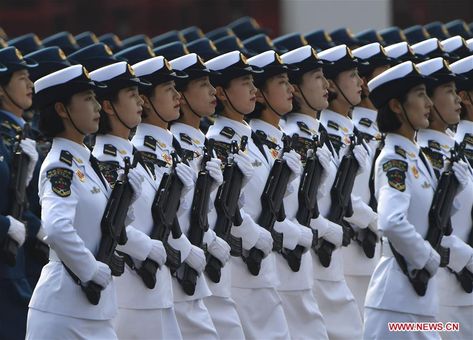 Imperial Officer Female, Imperial Japanese Army Uniform, China Coast Guard, Military Uniform Female, China Military, Honor Guard, Pantyhose Heels, Female Soldier, 70th Anniversary