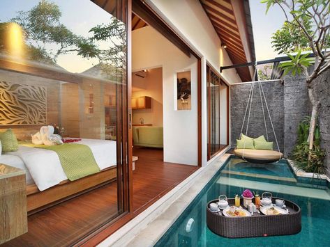 22 Affordable luxury honeymoon villas in Bali for a romantic getaway Bali Honeymoon Villas, Earth Tones Kitchen, Honeymoon Bedroom, Honeymoon Villas, Villas In Bali, Affordable Honeymoon, Bali Honeymoon, Boho Style Bedroom, Legian