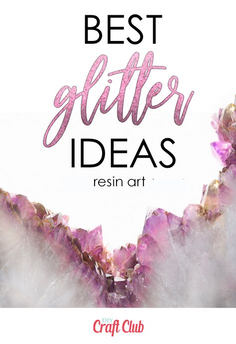 14 Best Glitter Ideas To Add To Resin & Geode Resin Art [2020] - DIY Craft Club Geode Resin Art, Glitter Ideas, Sparkle Crafts, Resin Pouring, How To Make Resin, Resin Geode, Resin Crafts Tutorial, Making Resin Jewellery, Resin Art Painting