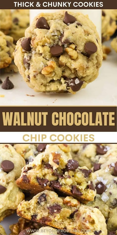 Choc Chip Walnut Cookies, Chewy Chocolate Chip Walnut Cookies, Chocolate Chip With Walnut Cookies, Chocolate Chip Cookies With Molasses, Walnut And Chocolate Chip Cookies, Chocolate Chip Cookies With Walnuts Recipes Easy, Oatmeal Chocolate Chip Nut Cookies, Chocolate Chunk Walnut Cookies, Walnut Chocolate Chip Cookies Recipes