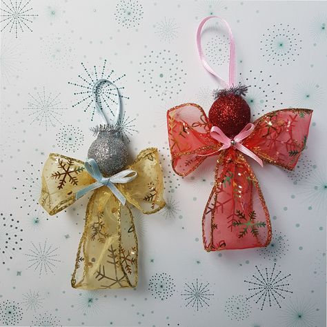 Diy Christmas Angels, Diy Angel Ornaments, Angel Decorations, Rainbow Angel, Angel Wing Ornaments, Diy Angels, Christmas Decorations Diy Crafts, Diy Christmas Ornament, Homemade Ornaments