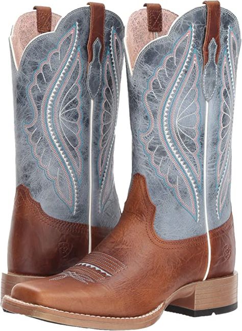 Cute Western Boots, Ariat Cowboy Boots Women, Boots For Women Cowboy, Country Girl Boots, Cowgirl Boots Square Toed, Cowgirl Clothes, Cute Cowgirl Boots, Ariat Women, Ariat Cowboy Boots