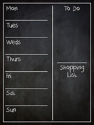 Family Organiser Wall Board Weekly Planner Easywipe Family Week Planner Wall, Chalkboard Weekly Planner, Chalkboard Planner, Chalkboard Schedule, Diy Weekly Planner Board, Wall Planner Ideas, Kitchen Blackboard, Weekly Wall Planner, Family Organization Wall