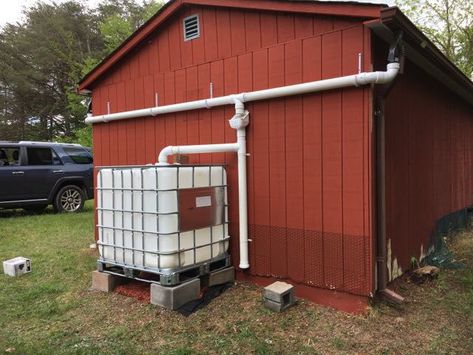 DIY Rainwater Collection System Rain Water Collection Diy, Rainwater Collection System, Water Collection System, Rainwater Collection, Water Catchment, Rain Harvesting, Water From Air, Rainwater Harvesting System, Water Barrel