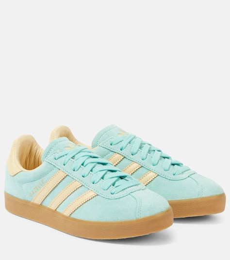 Adidas Shoes Women Blue, Blue And Yellow Sambas, Cute Yellow Shoes, Adidas Gazelle Colors, Trendy Adidas Shoes, Colorful Tennis Shoes, Womens Adidas Sneakers, Gazelles Adidas, Cute Shoes For School