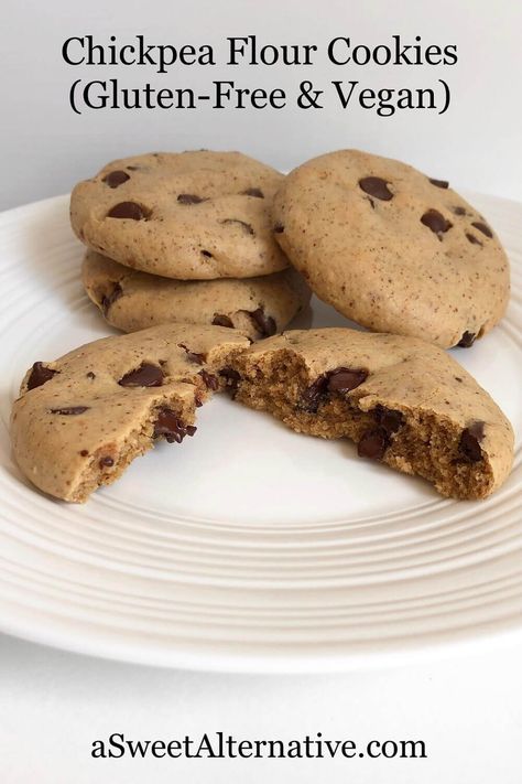 Chickpea Flour Cookies, Chickpea Flour Recipes, Chickpea Cookies, Gluten Free Info, Flours Banana Bread, Gf Cookies, Healthy Cookie, No Flour Cookies, Healthy Cookie Recipes