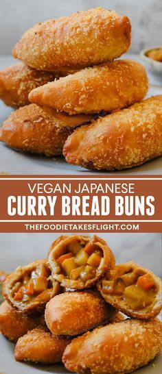 Curry Bread Japanese, Japanese Curry Bread, Curry Bread Recipe, Japanese Food Recipes Vegetarian, Japanese Food Vegan, Vegan Japanese Curry Recipe, Japanese Food Vegetarian, Vegan Brioche Bread, Veggie Buns